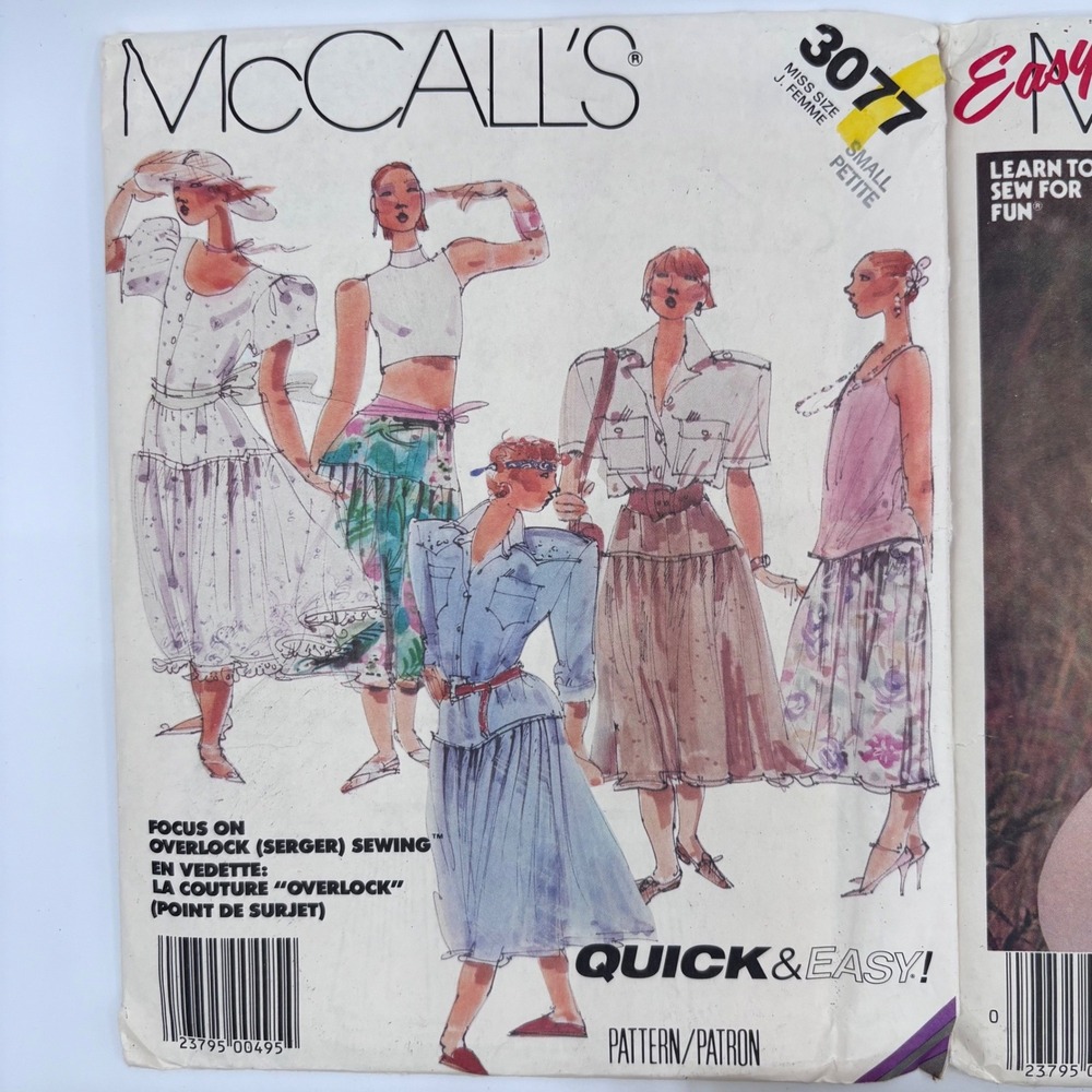 UNCUT Lot of 5 Vintage McCalls Butterick Sewing Patterns 80s 90s Jumpsuit Dress - Picture 3 of 16